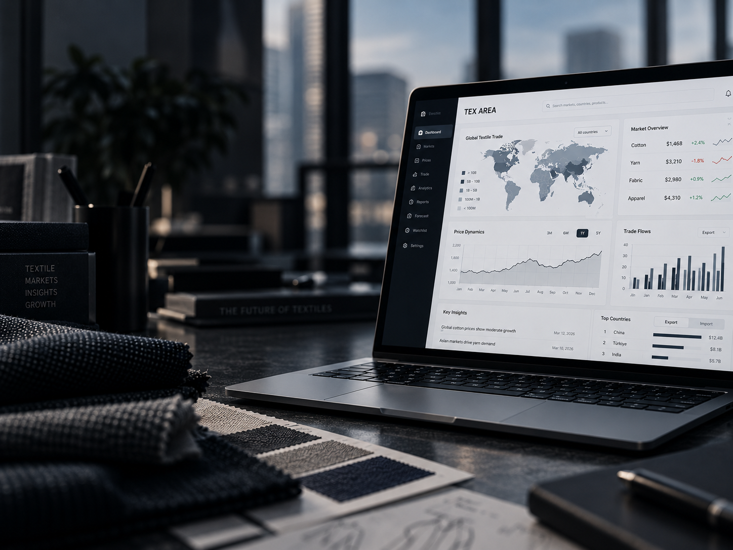 Tex Area — аналитическая платформа WTMA на экране ноутбука