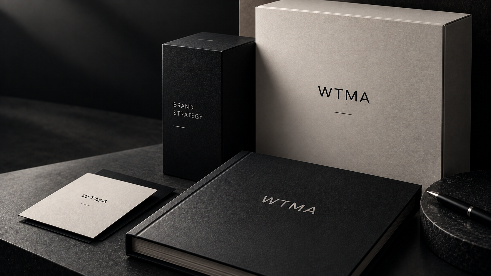 Книга брендинга WTMA, коробки и упаковка айдентики